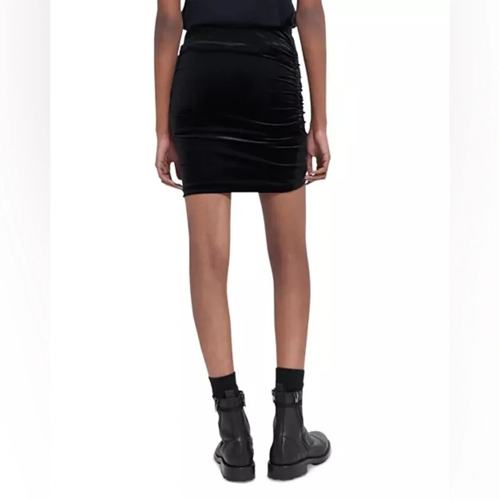 The Kooples Technical Fleece Ruched Mini Skirt Size FR 4 / Size 10/XL US NWT